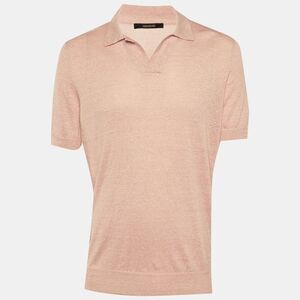 Tagliatore Peach Melange Knit Polo T-Shirt L
